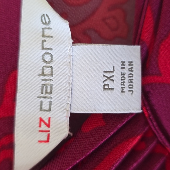 LIZ CLAIBORNE WOMEN'S PETITE LONG SLEEVES MAGENTA FANCY EMBELLISHED BLOUSE PXL - Picture 7 of 16